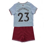 Fotbalové Dres Aston Villa Philippe Coutinho #23 Dětské Venkovní 2022-23 Krátký Rukáv (+ trenýrky)